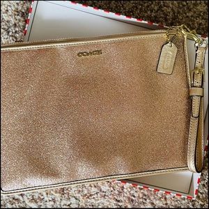 Coach gold glitter Wristlet or handbag